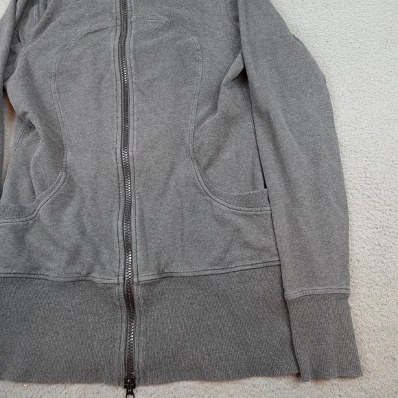 Lululemon Hoodie Womens 12 Gray Full Zip Scuba Stretch Sweatshirt Jacket Yoga - Picture 2 of 10